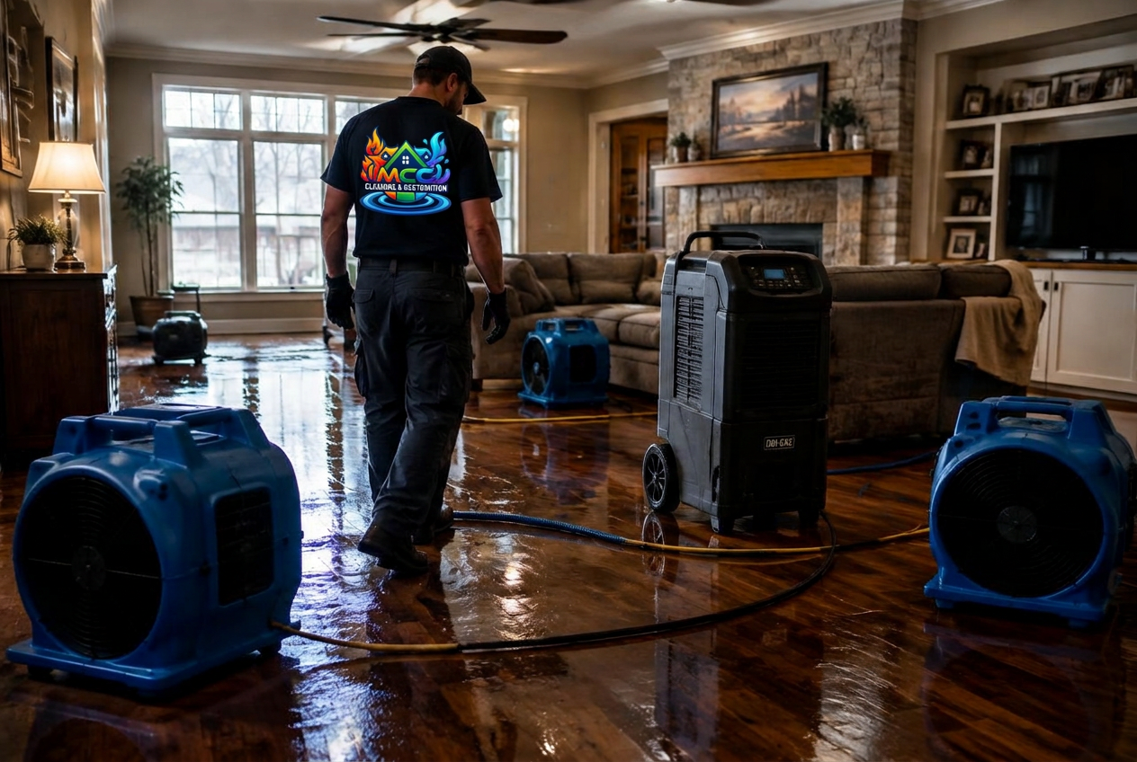 Water Damage Repair equipment and restoration work